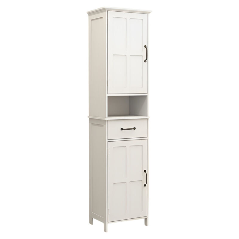 Slim Double Door Floor Standing Cabinet, Space-Saving Storage Solution for Any Room