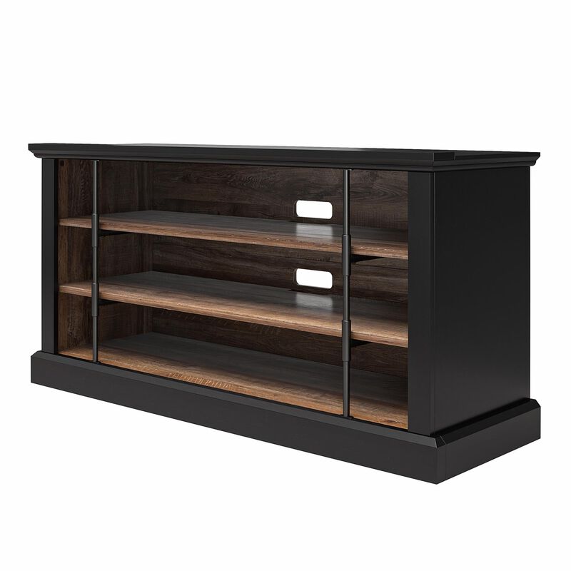 Hoffman Rustic TV Stand for TVs up to 50", Black and Walnut