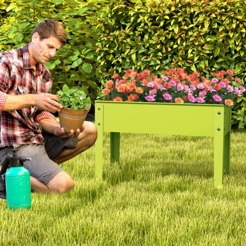 Hivvago Metal Raised Garden Bed with Legs and Drainage Hole