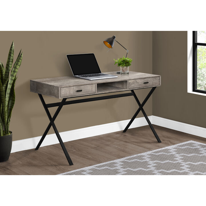 Monarch Specialties I 7449 Computer Desk, Home Office, Laptop, Storage Drawers, 48"L, Work, Metal, Laminate, Beige, Black, Contemporary, Modern