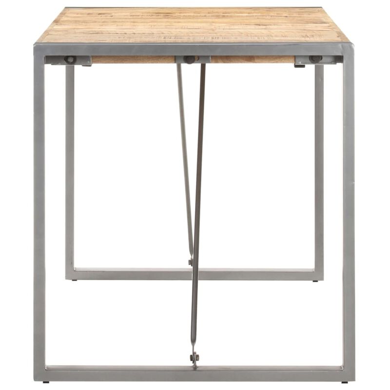vidaXL Dining Table 63"x31.5"x29.5" Solid Rough Mango Wood