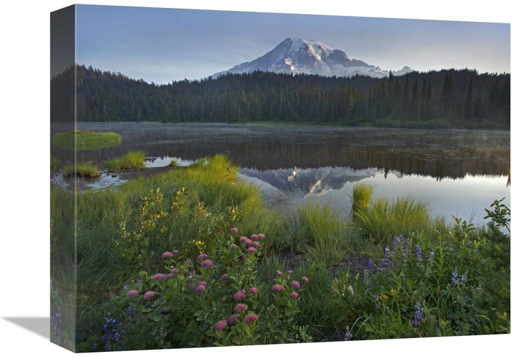 Mount Rainier and Reflection Lake, Mount Rainier National Park, Washington-Canvas Art-16x12