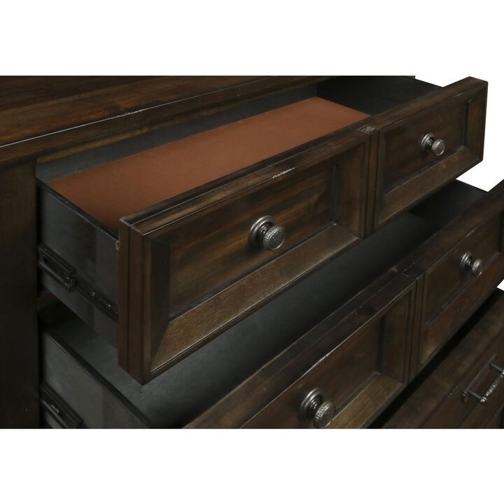 New Classic Furniture Furniture Sevilla Solid Wood 5-Drawer Chest in Walnut