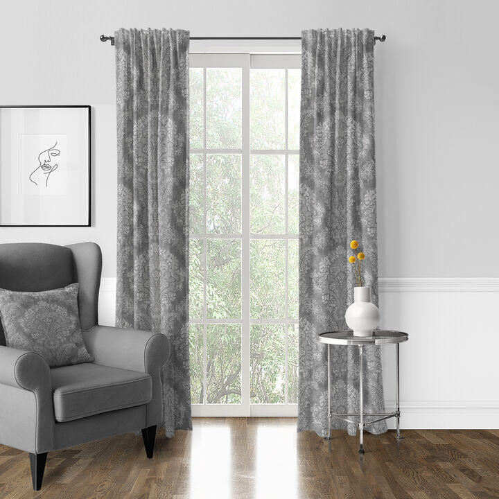 6ix Tailors Fine Linens Ophelia Gray Pole Top Drapery Panel Pair