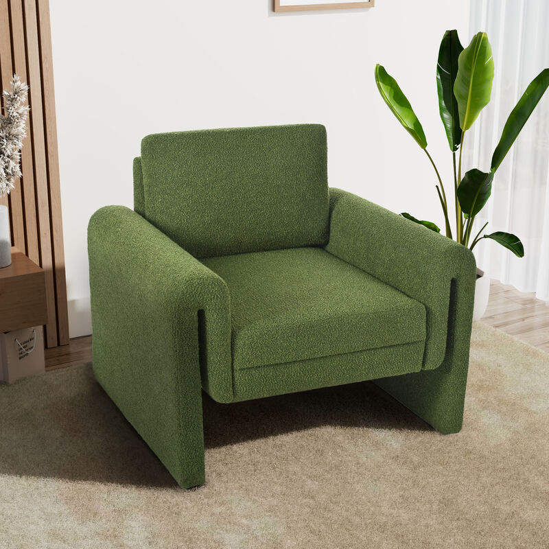 Merax Modern Bouclé Upholstered Accent Chair for Living Room