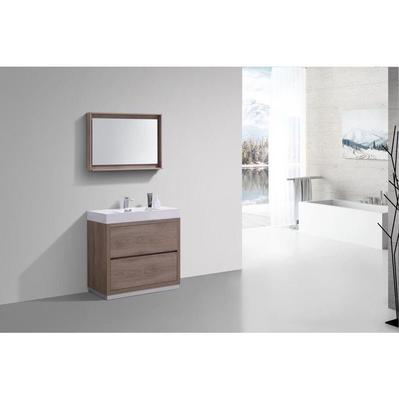 Kubebath Bliss 40 Butternut Free Standing Modern Bathroom Vanity