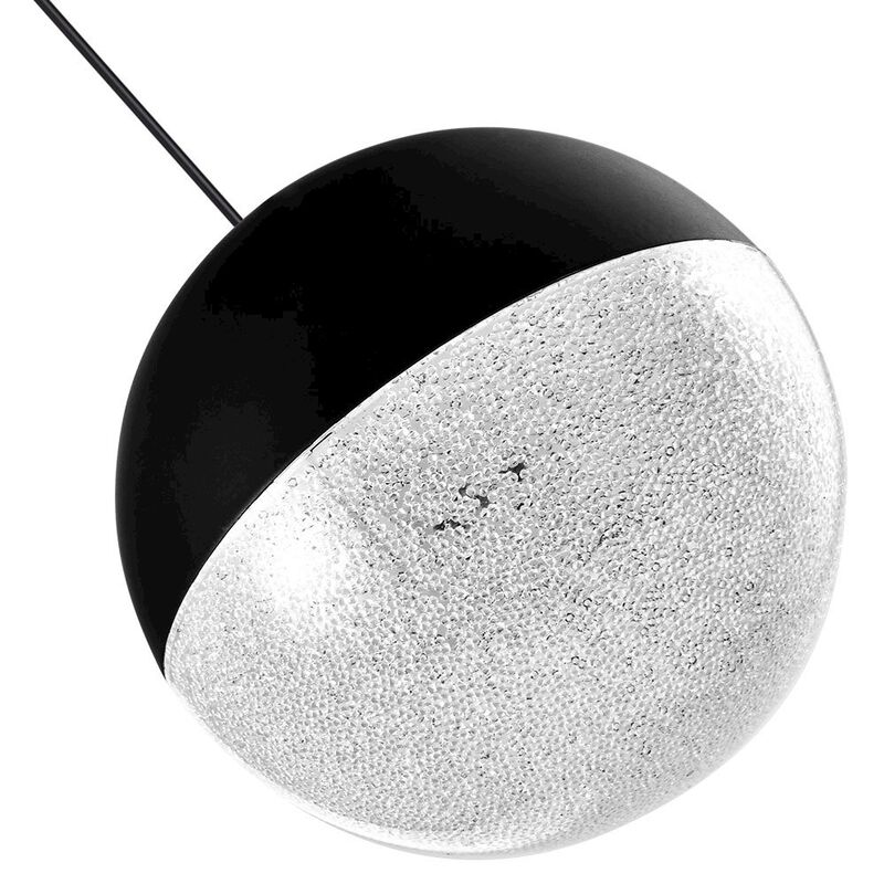 VONN Lighting Integrated LED Height Adjustable Pendant Light with Globe Shade in Black