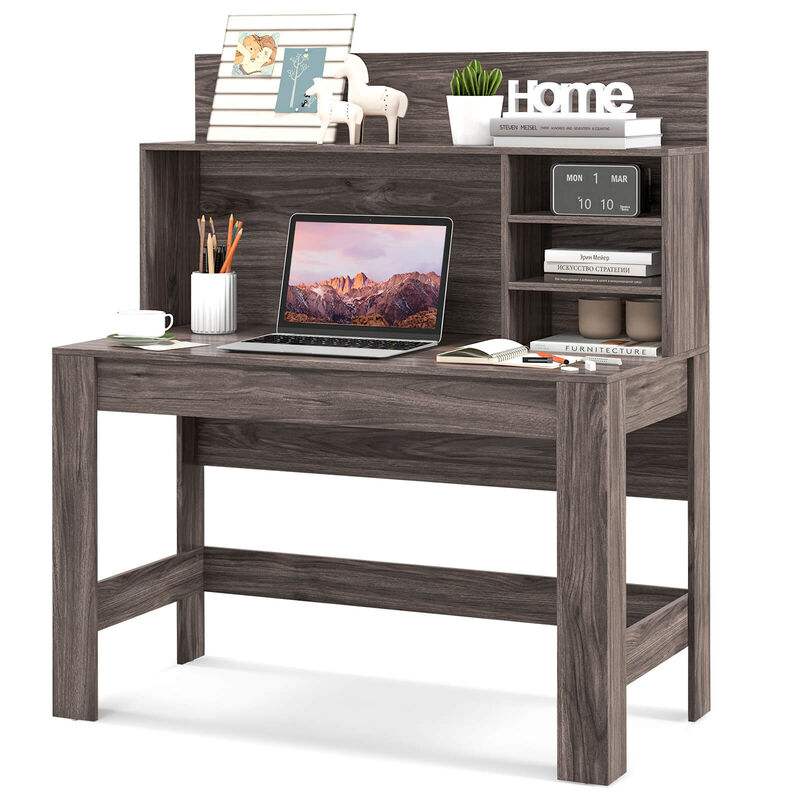 48 Inch Writing Computer Desk with Anti-Tipping Kits and Cable Management Hole-Rustic Brown