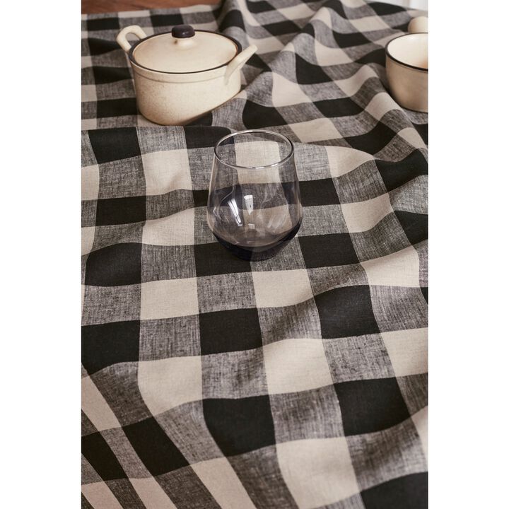 Solino Home 100% Pure Linen Table Throw | Buffalo Check