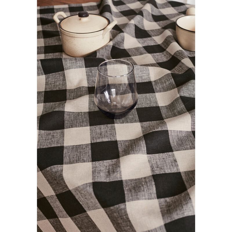 Solino Home 100% Pure Linen Table Throw | Buffalo Check