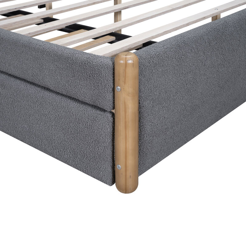 Merax Upholstered Platform Bed with Trundle