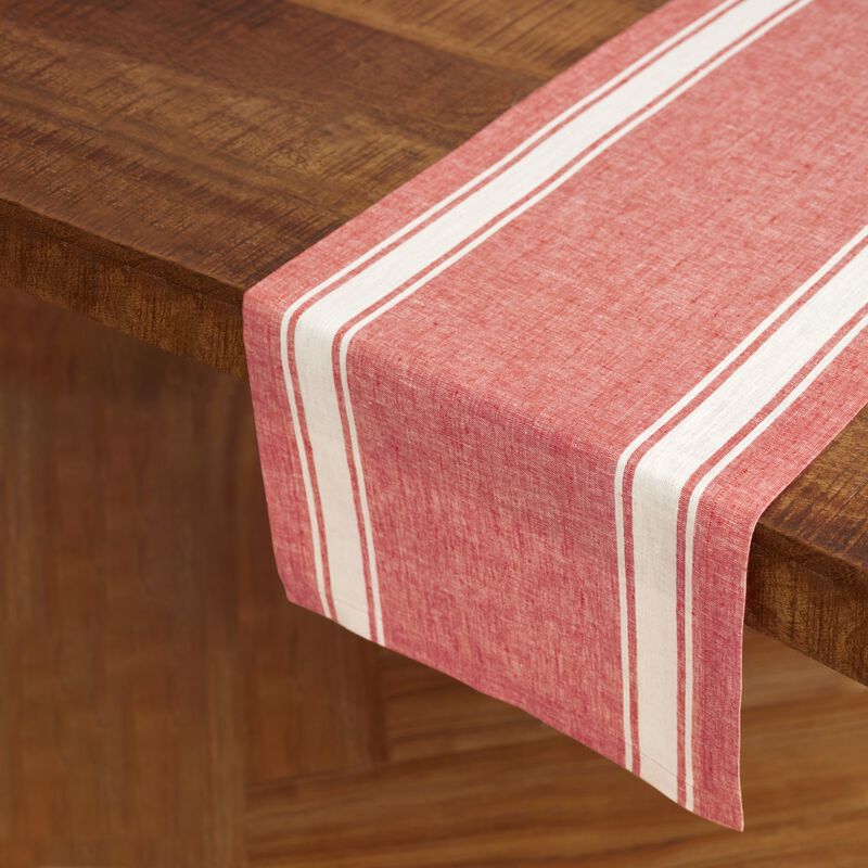 Solino Home 100% Pure Linen Tablecloth | Farmhouse Stripe