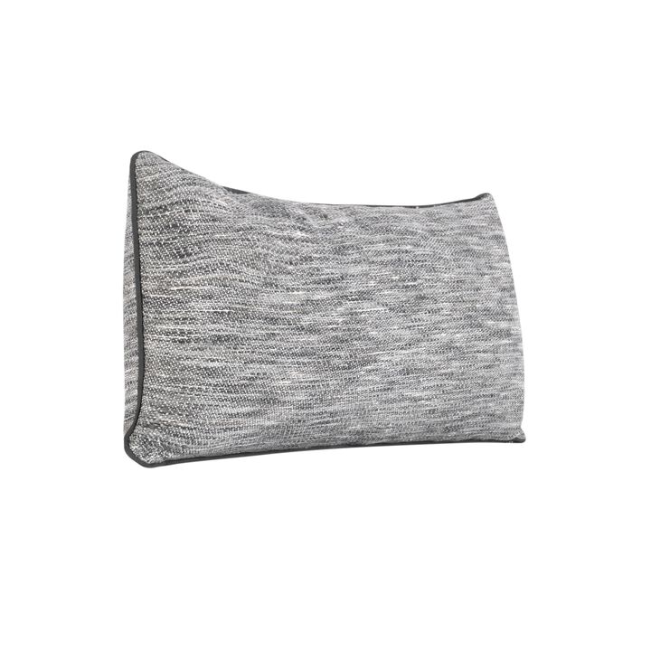 Sam Lumbar Accent Throw Pillow, 16x36 Textured Cotton Blend, Gray - Benzara