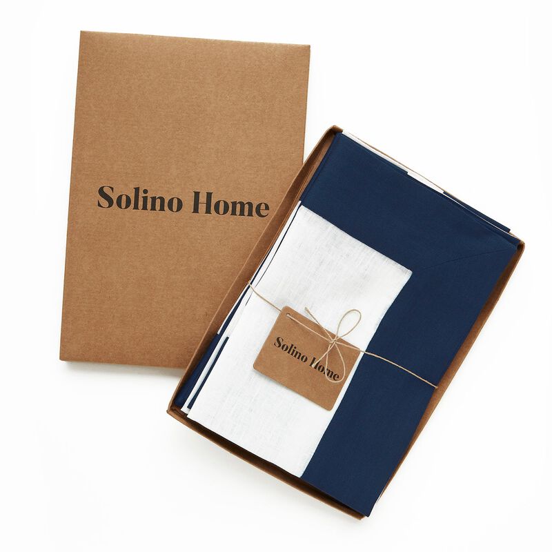 Solino Home 100% Pure Linen Dinner Napkins 20 x 20 Inch Set of 4 | Contempo for Thanksgiving, Christmas