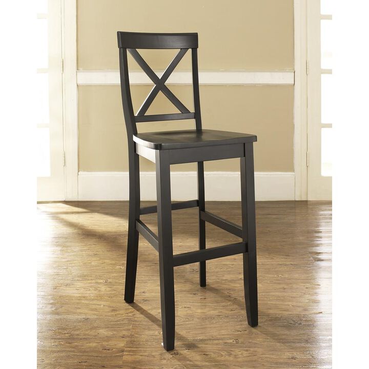Crosley Furniture X-Back 2Pc Bar Stool Set Black - 2 Stools
