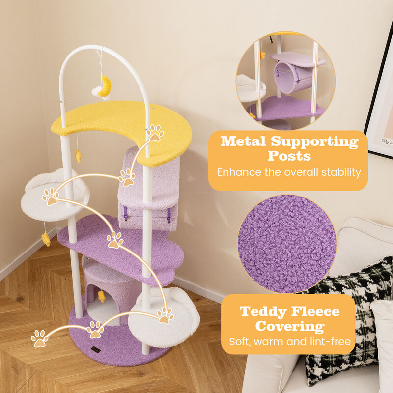 Large Cat Tower with Metal Frame and Jumping Platforms