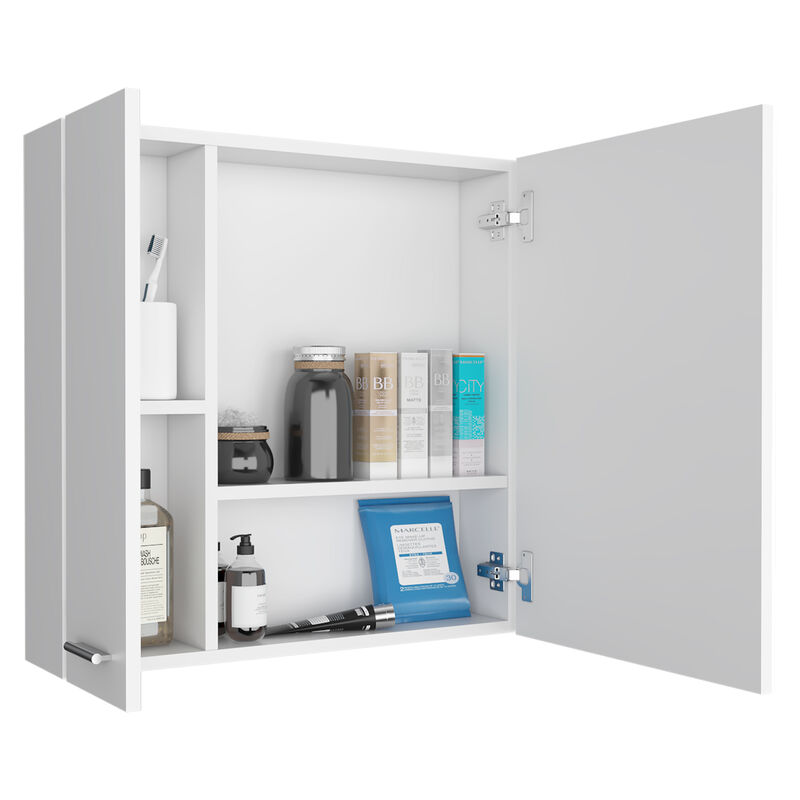 DEPOT E-SHOP Harbor Medicine Double Door Cabinet,Four Interior Shelves, Black