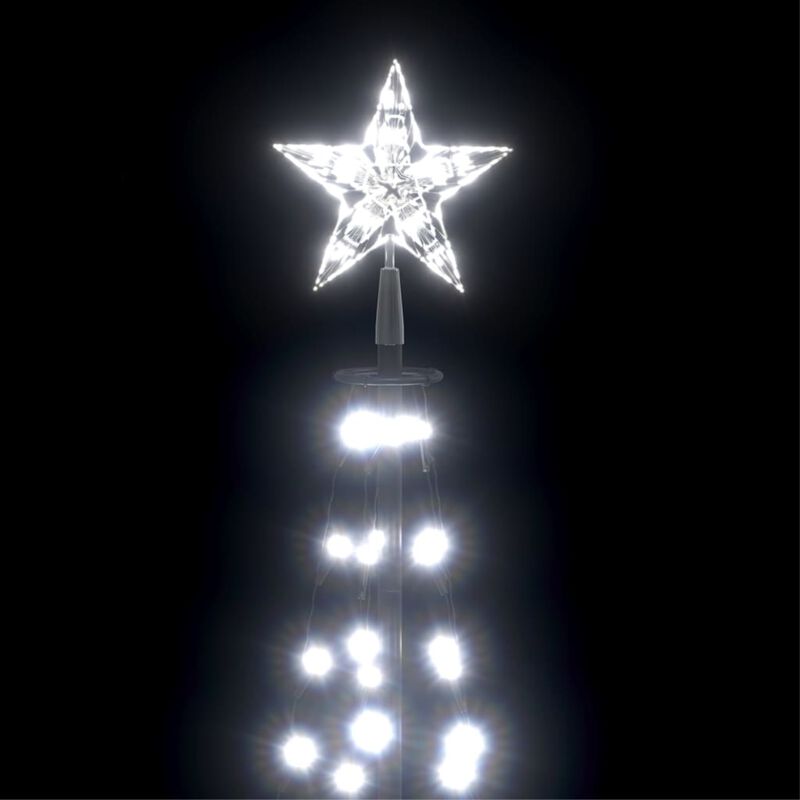 vidaXL Christmas Cone Tree Cold White 100 LEDs Decoration 27.6"x70.9"
