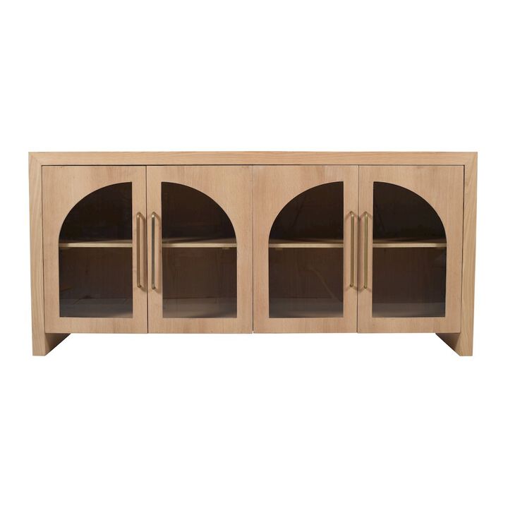 Jofran Archimedes 70" Curved Arch Four Door Sideboard Storage Cabinet