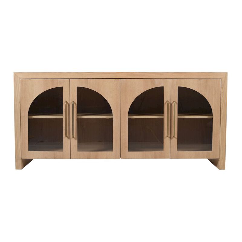 Jofran Archimedes 70" Curved Arch Four Door Sideboard Storage Cabinet