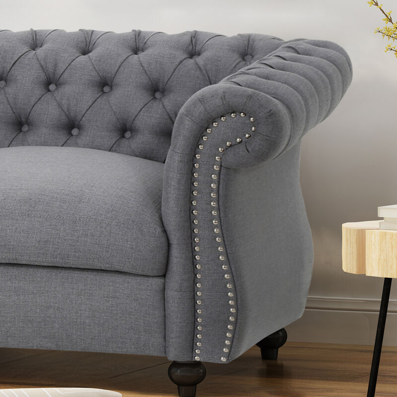 Merax Traditional Chesterfield Loveseat Sofa