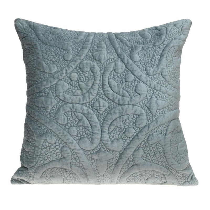 20" Gray / Sea Foam Transitional Quilted Throw Pillow