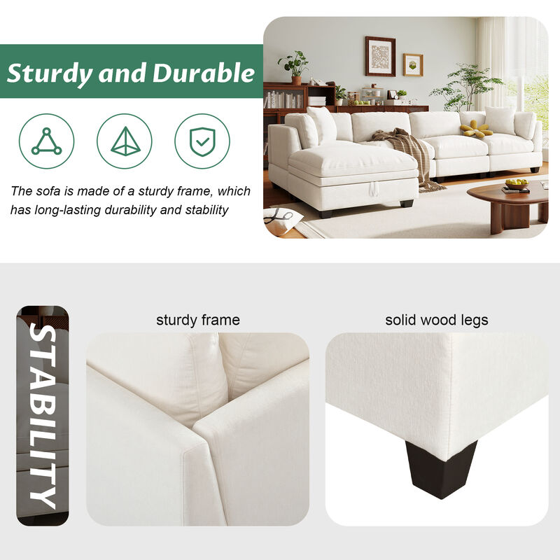 Merax Modular Sectional Sofa with 2 Hidden Cup Holders