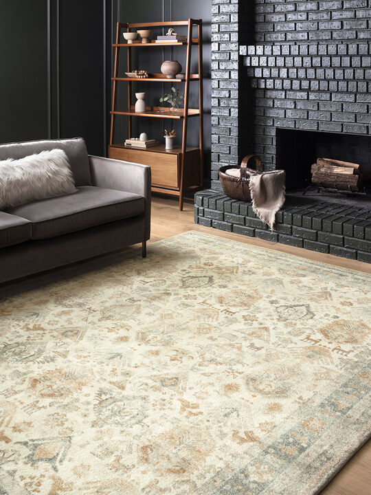 Rosette ROS01 Beige/Multi 18" x 18" Sample Rug