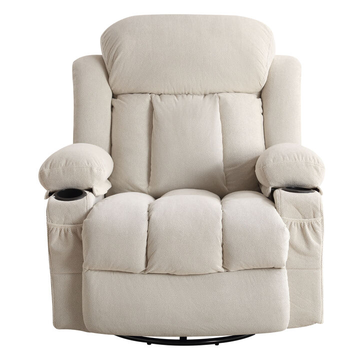 39.76 in. W Velvet Recliner with Rocking, Remote Control, Tufted and Storage