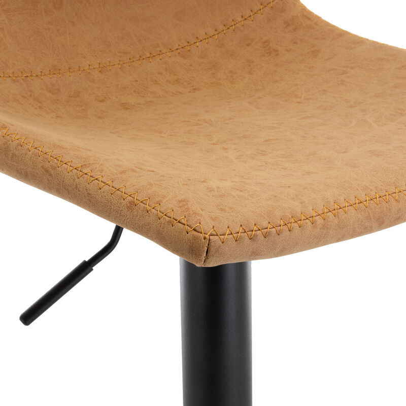 LeisureMod Tilbury Modern Adjustable Bar Stool With Footrest & 360-Degree Swivel