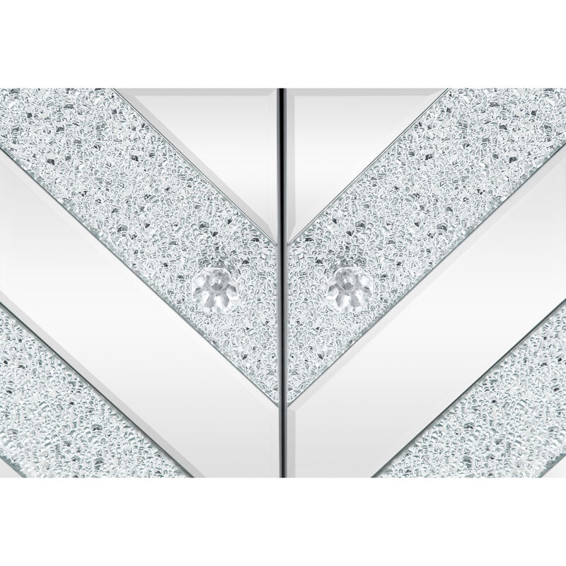 Silver Mirror Trim Storage Cabinet for Any Room