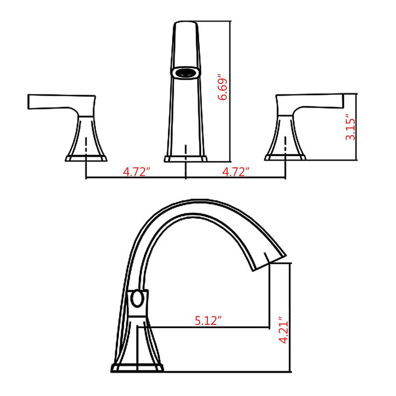 Widespread Bathroom Sink Faucets Two Handle 3 Hole Vanity Bath Faucet With Drain Assembly