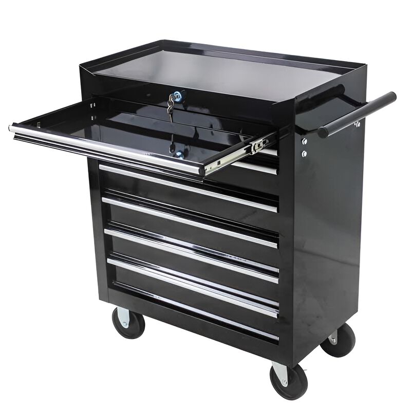 7-Drawer Multifunctional Tool Cart Mobile Storage Cabinet with Wheels for Garage & Workshop Organization