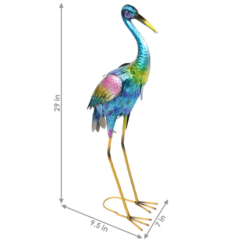 Sunnydaze Crane Indoor/Outdoor Metal Garden Statue - 29 in