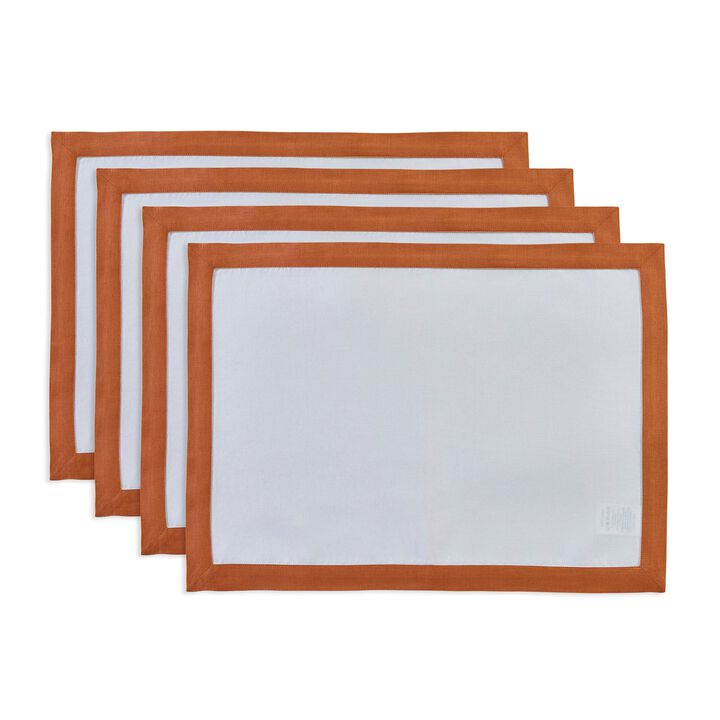 Solino Home 100% Pure Linen Placemats 14 x 19 Inch Set of 4 | Classic