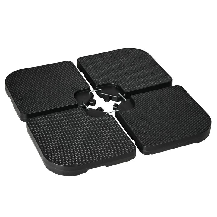 Black Umbrella Stabilizer: 4-Piece Patio Base Weights, 175lbs Total