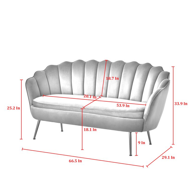 Nicole Miller Orson Velvet Loveseat
