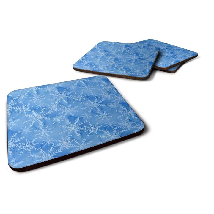 Caroline's Treasures Watercolor Dark Blue Winter Snowflakes Decorative coasters, 3.5, Multicolor