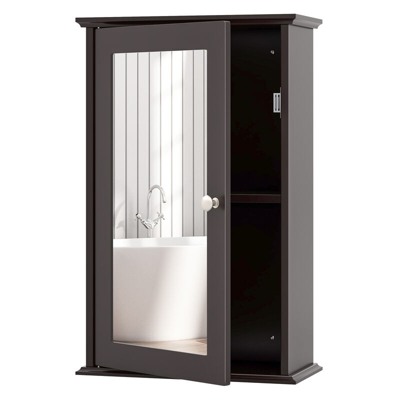 Bathroom Wall Cabinet with Single Mirror Door