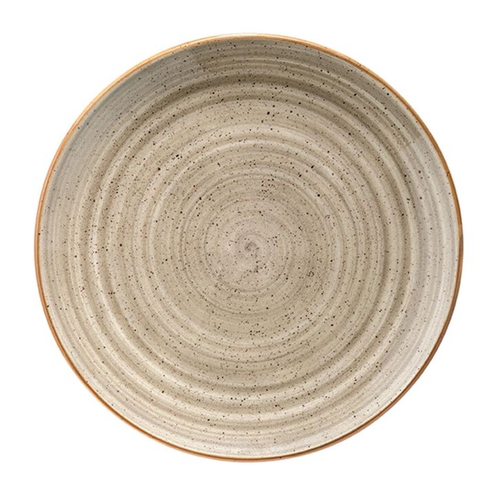 Terrain dia.10" Round Brown Porcelain Plate (Set of 4)