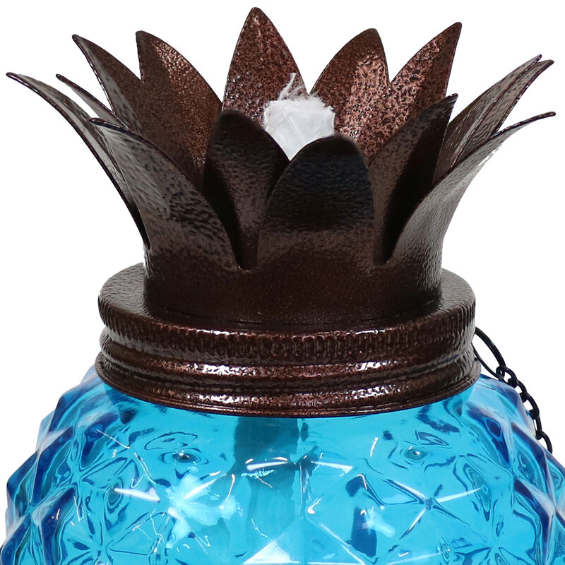 Sunnydaze Tropical Pineapple 3-in-1 Glass Outdoor Torches