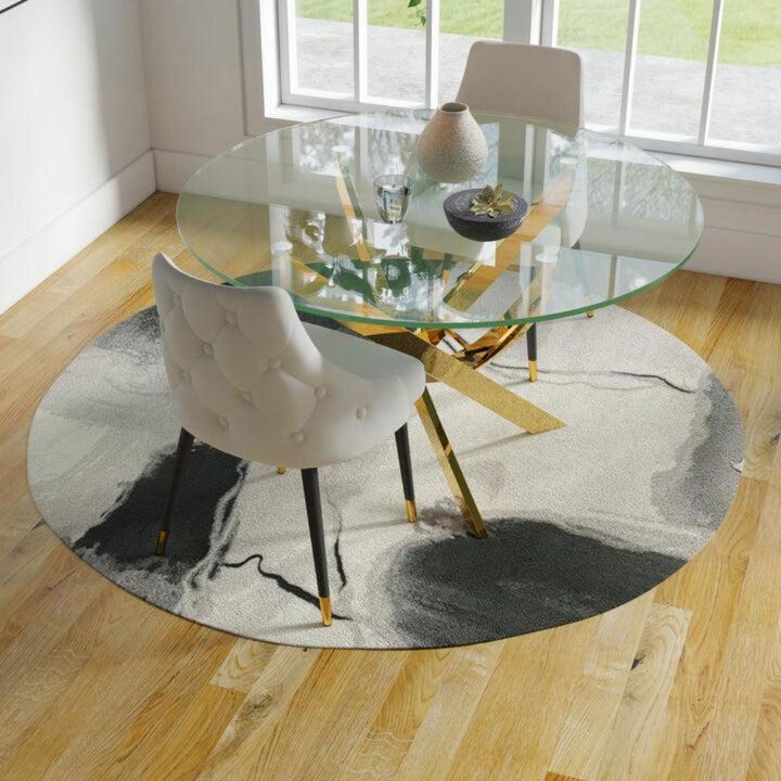 Dining Chair In White Farbric, Set Of 2