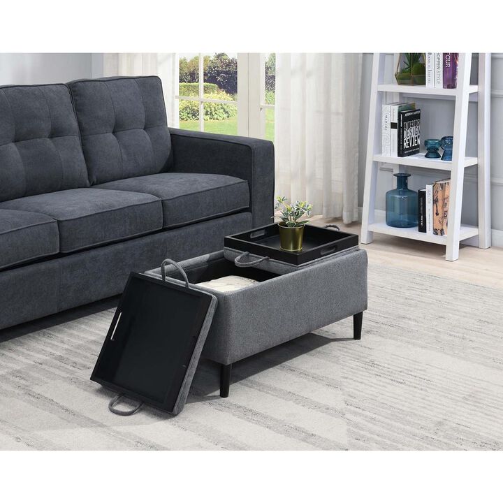 Convenience Concepts Designs4Comfort Magnolia Storage Ottoman with Trays