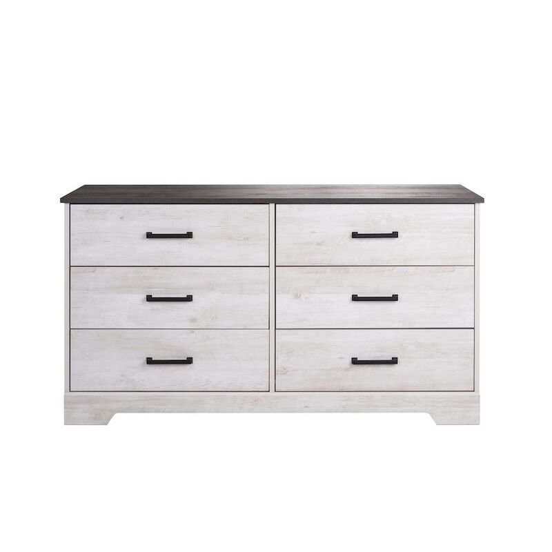 Prepac Chest, Wooden Bedroom Dresser with 6 Storage Drawers, 18.25in x 53.25in x 28.5in