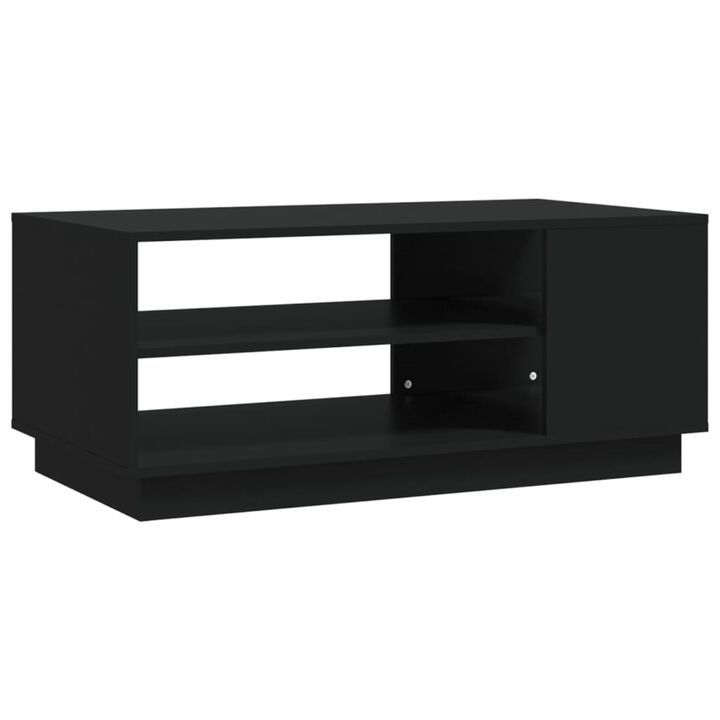 vidaXL Coffee Table Black 40.2"x21.7"x21.7" Chipboard