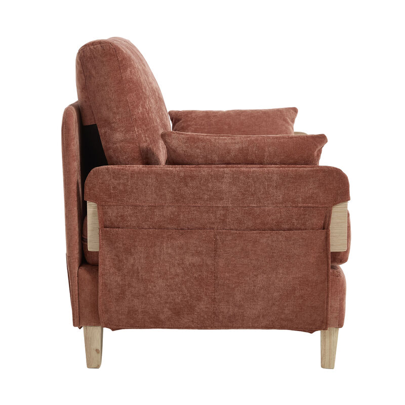 Merax Foldable Chenille Sofa Chair Convertible Futon Sleeper