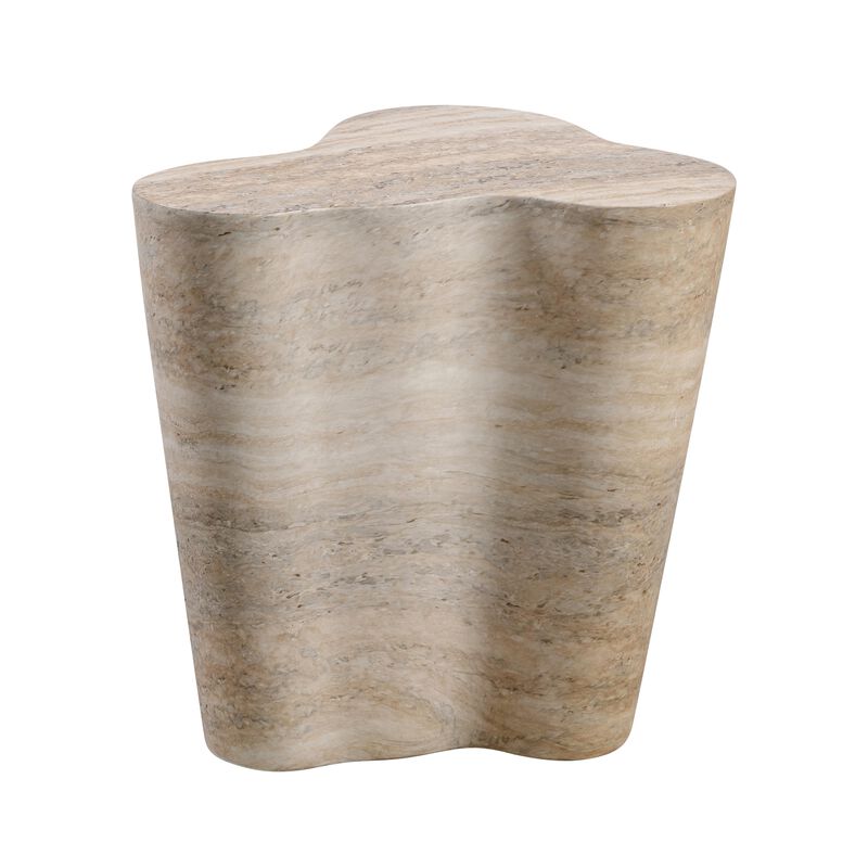 Slab Marble Short Side Table
