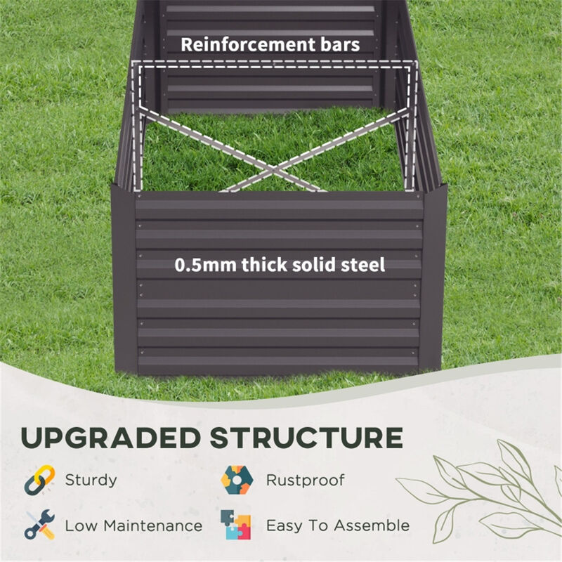 Wooden Raised Garden Bed Planter Box for Flowers and Vegetables