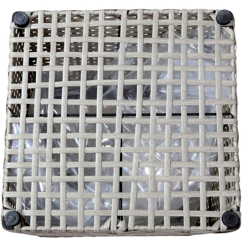 Sunnydaze 2-Piece Polyrattan Planters with Plastic Liner