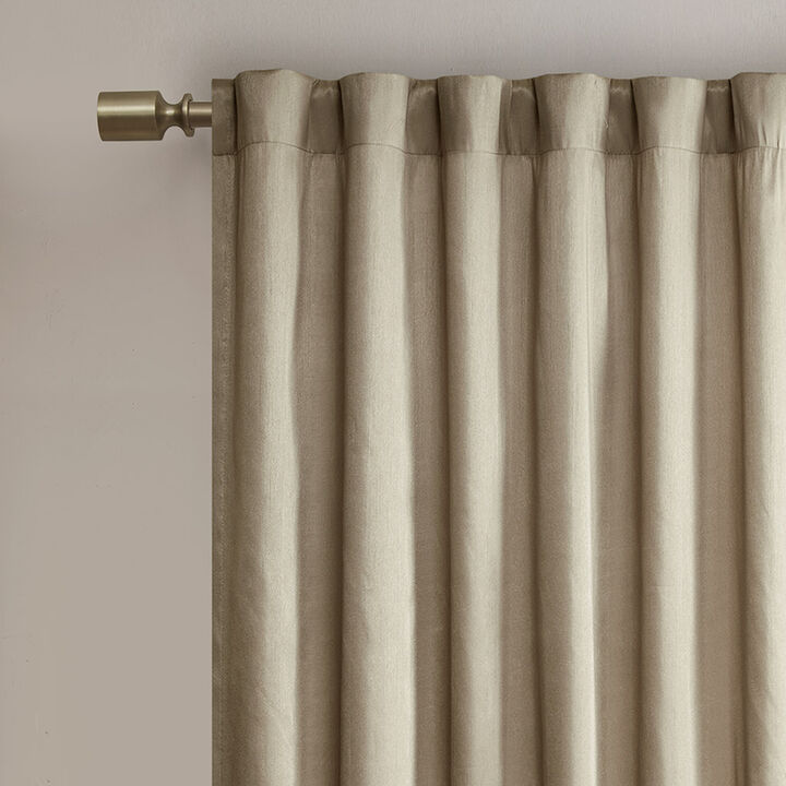 Gracie Mills Saffron Embroidered Faux Silk Curtain Panel - 50x84"